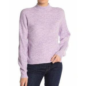 Free Press Turtleneck Sweater Lavender Ribbed Purple Mock Neck Knit Size Small